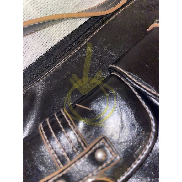 Rosetti black PVC handbag and matching ID wallet moto retro - Picture 2 of 11